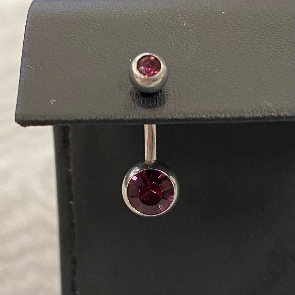 Purple Jewel Belly Button Ring